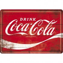 Placa metalica - Drink Coca Cola - 10x14 cm